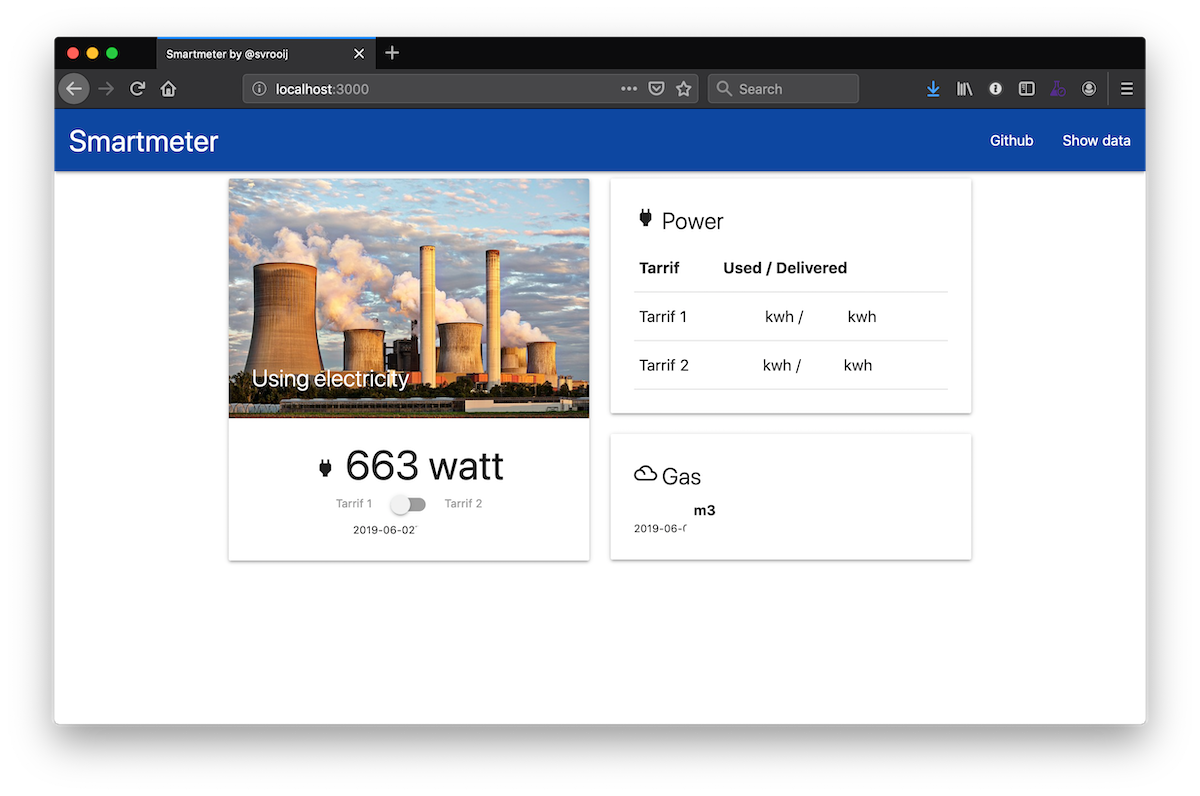 Screenshot of smartmeter2mqtt web page